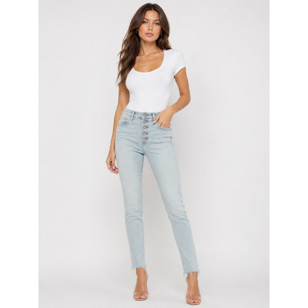 Veronica Beard Debbie Ankle Skinny High Rise Jeans 29/8 Everest Wash Button Fly